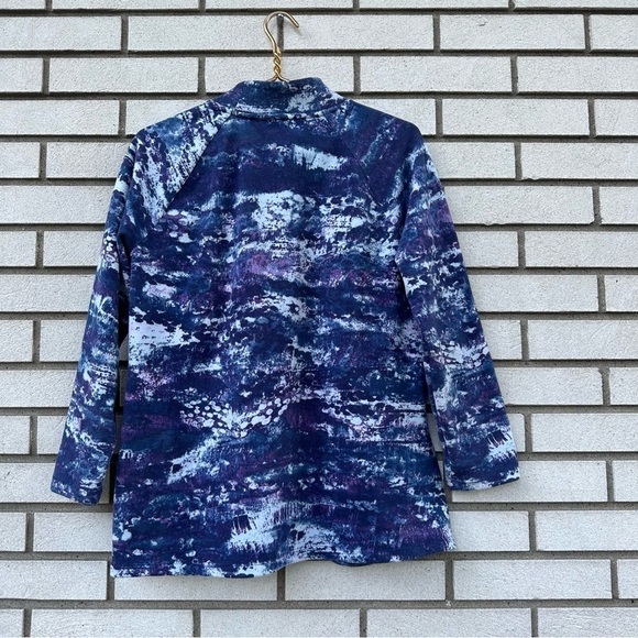 Chico’s Weekends CoziSoft Ocean Tides Zipper-Mock Tunic Blue Purple - Picture 6 of 12